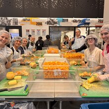 A group of SNHU students in Washington, D.C. volunteering with food pantries.