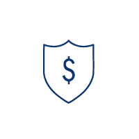 Shield with dollar symbol icon